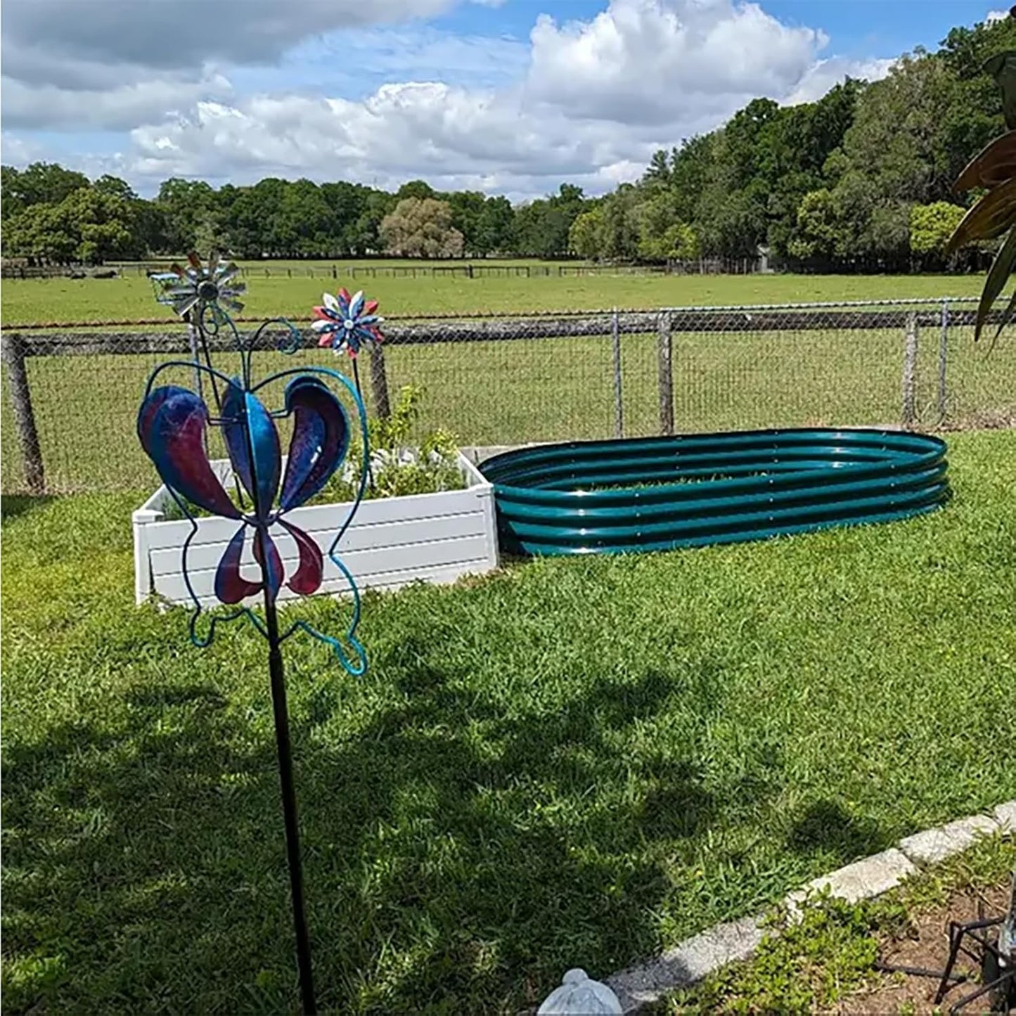 2 Pack 6x3x1FT Galvanized Raised Garden Bed Kit Oval Metal Ground Planter Box Outdoor Bottomless Planter Raised Beds for Vegetables Flowers Herbs Fruits, Green