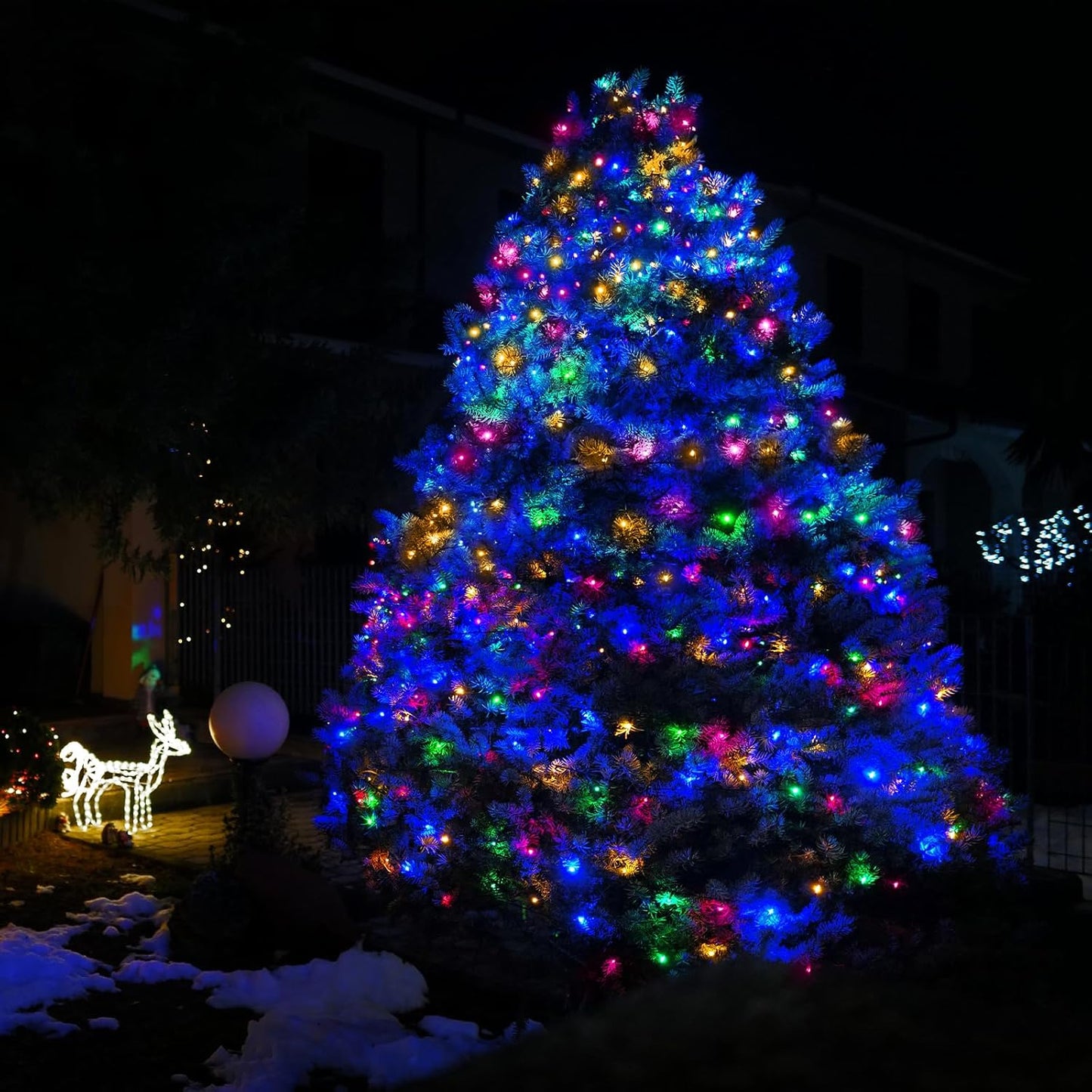 2-Pack 200 LED Solar Fairy Lights Outdoor, Upgraded Oversize Lamp Beads & Super Bright Solar String Lights Outoor, 8 Modes Solar Lights for Garden Patio Decorations(Multi-Colored)