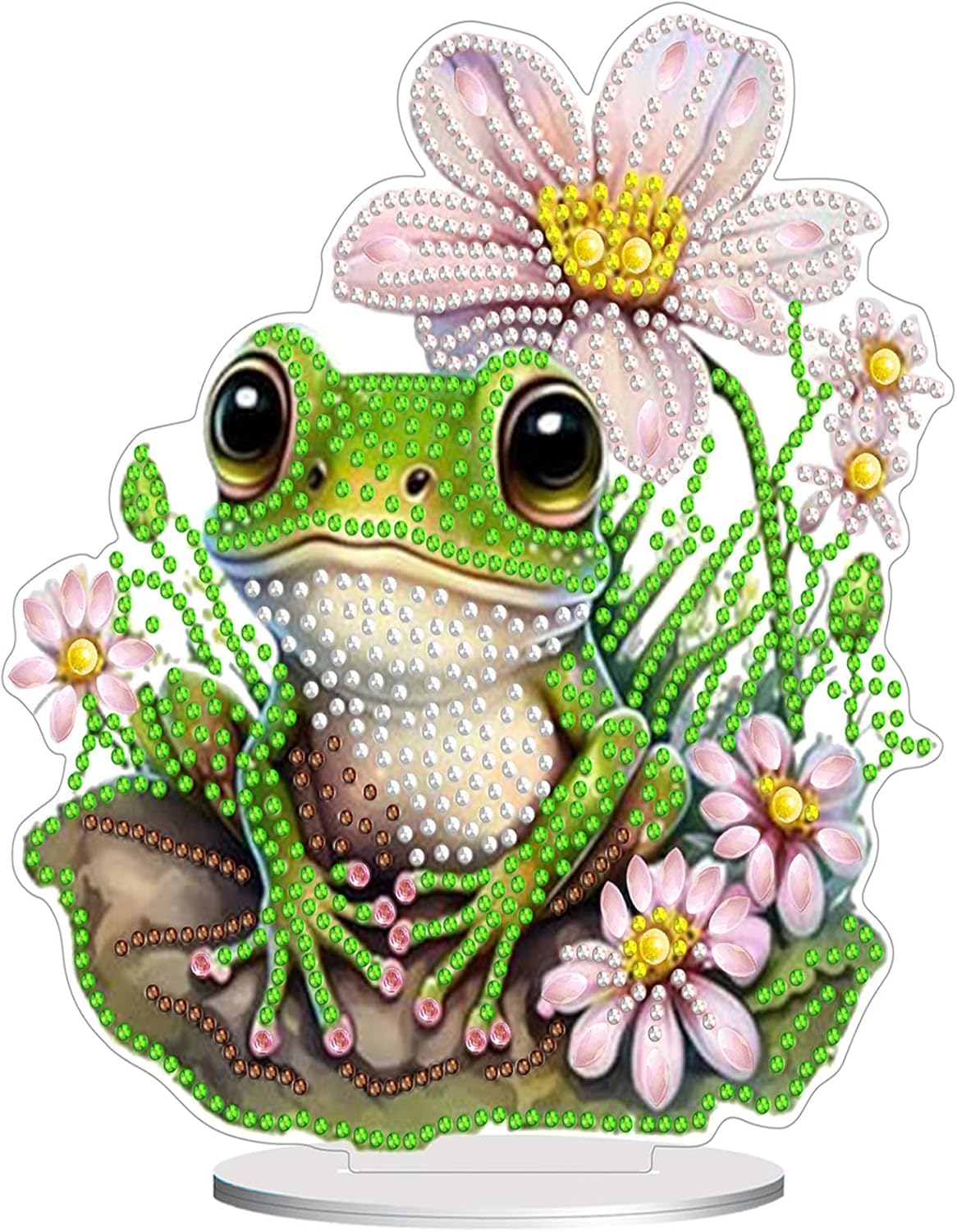 Diamond Painting Kits for Adults Beginners, 5D Full Drill Frog Crystal Art Desktop Ornament, DIY Single Sided Home Office Desk Decor, Creative Craft Gift Set with Tools