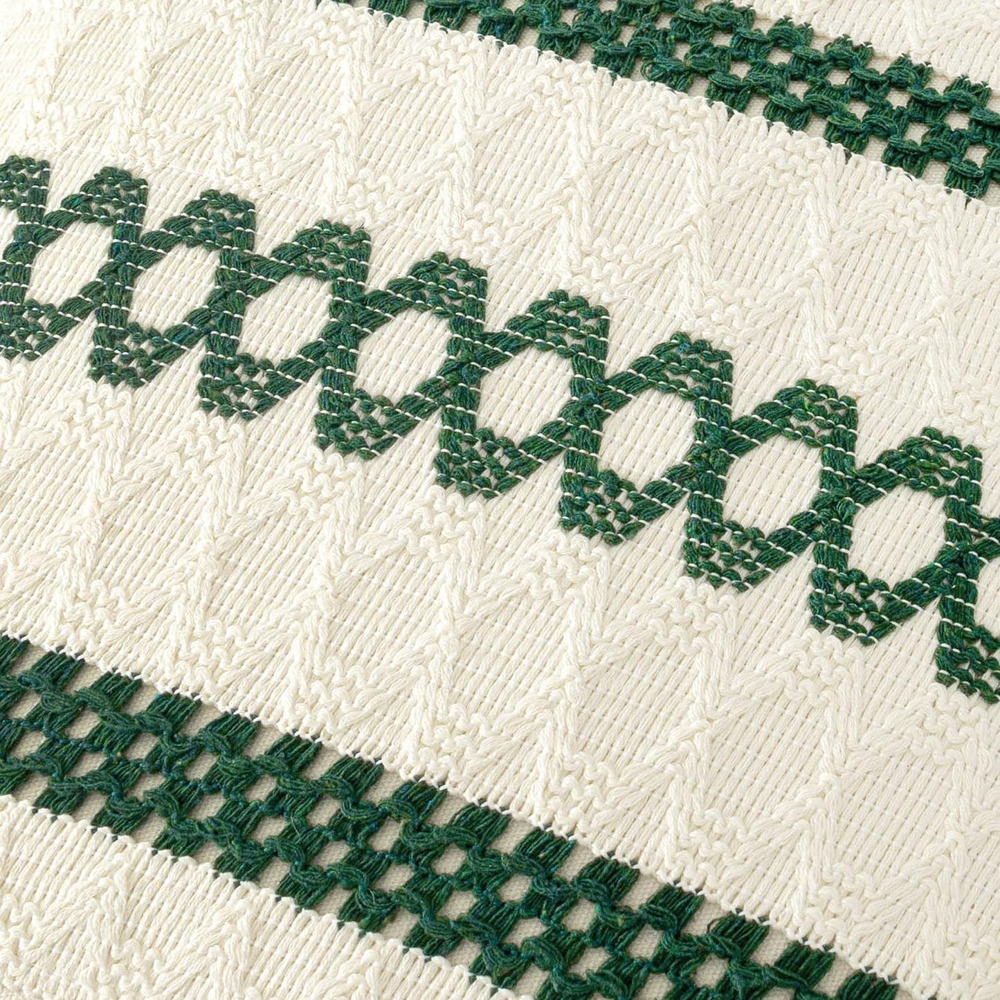 MIULEE Set of 2 Dark Green Boho Christmas Decorative Pillow Covers 20x20 Inch Farmhouse Rustic Couch Throw Pillows Modern Spring Cotton Cushion Cover Retro Macrame Woven Home Decor for Bed Sofa Chair