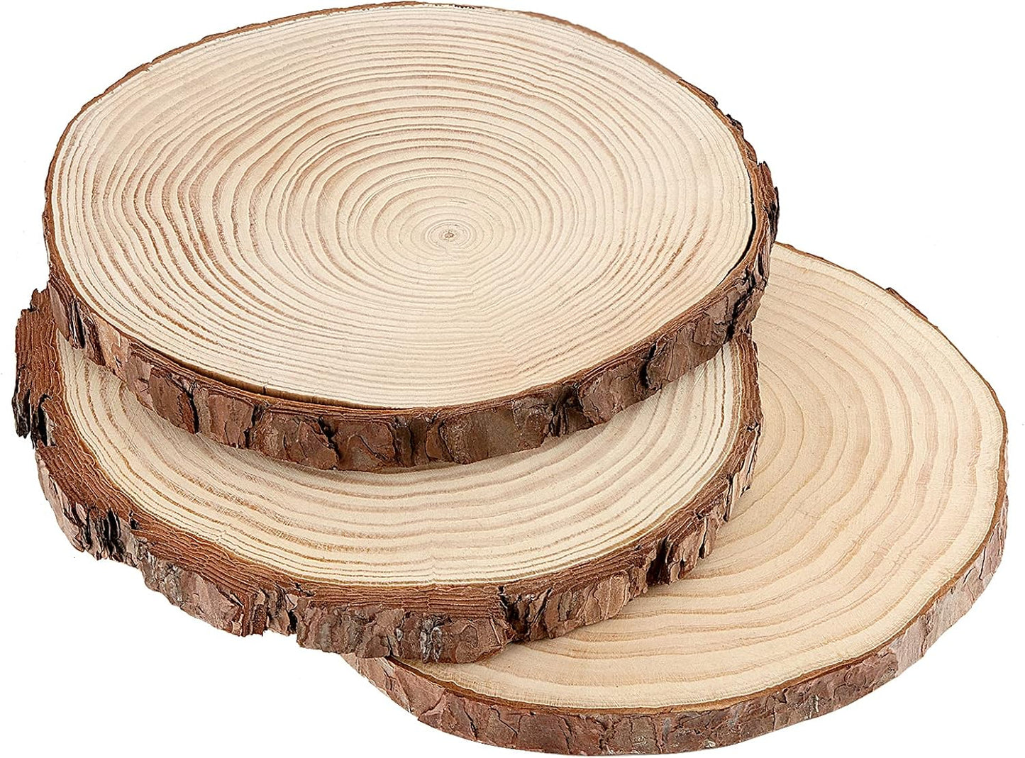 JOIKIT 5 PCS 8-9 Inch Unfinished Woods Slices, Natural Round Rustic Wood Slices for Centerpieces, Wooden Circles for DIY Craft, Christmas, Rustic Wedding, Ornaments