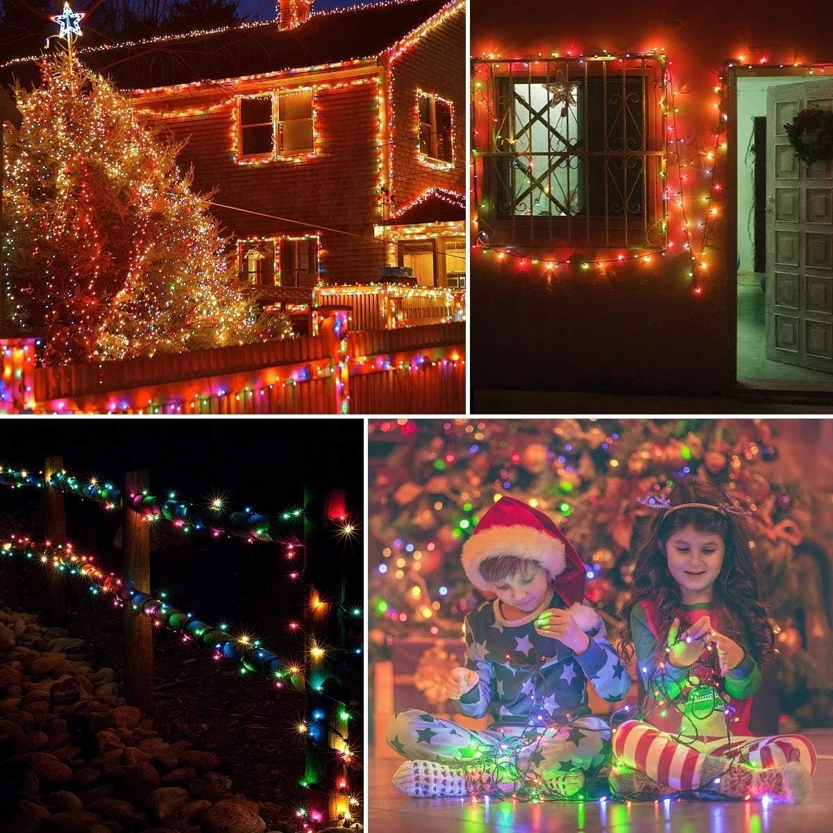 33FT 100 LEDs String Lights Waterproof Fairy Lights 8 Modes with Memory 30V UL Certified Power Supply for Home, Garden, Wedding, Party, Christmas Decoration Indoor Outdoor (Multicolor)