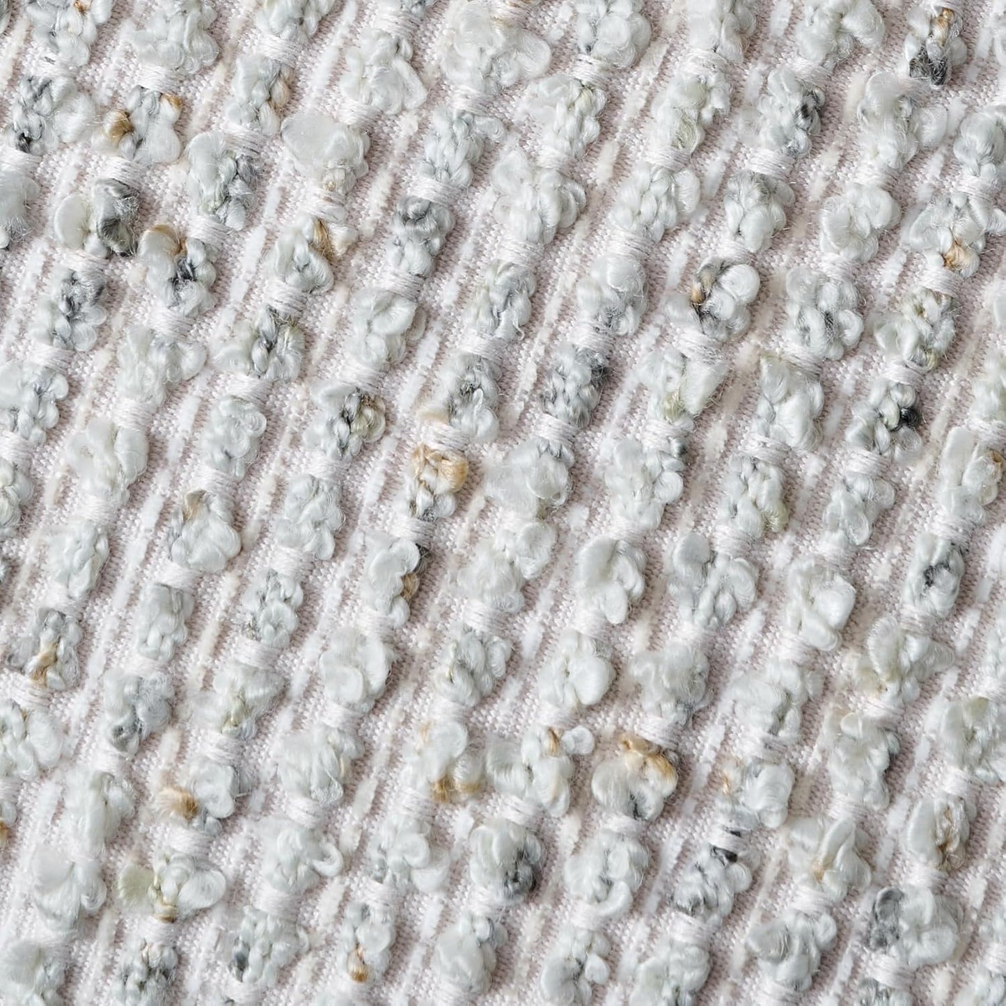 Striped Throw Pillow Covers 18x18 Set of 2 Cream Grey Textured Boucle Chic Morden Boho Accent Farmhouse Square Decorative Couch Pillow Covers for Home Decor Bed Sofa Living Room