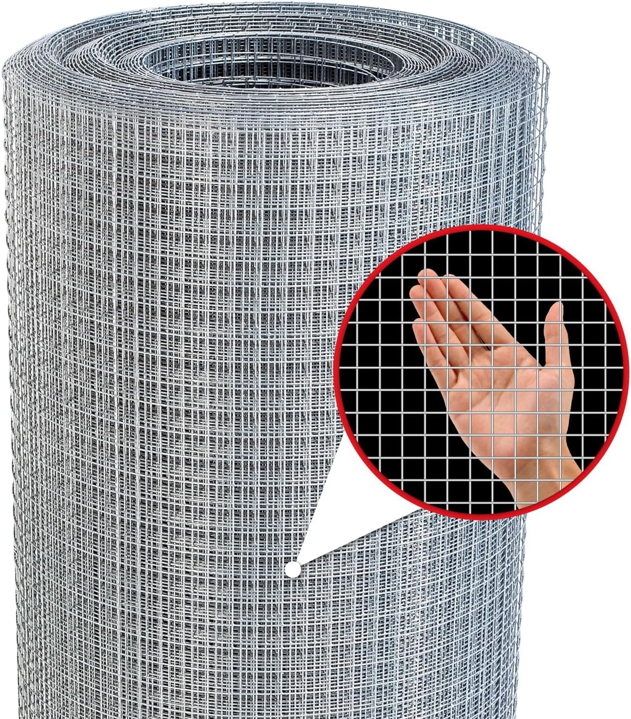 Hardware Cloth,1/4inch 48inx100ft 23 Gauge,Double-Layer Hot-Dip Galvanizing After Welding,Chicken Wire Fence Wire Mesh Fence Poultry Netting Garden Fence Tree Guard Rolls