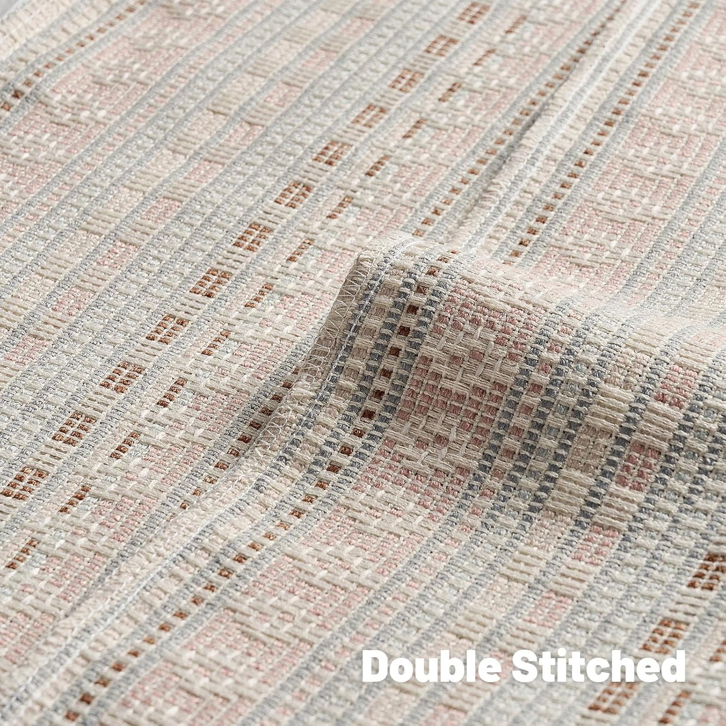 FUTEI Pink Blue Decorative Throw Pillow Covers 20x20 Inch Set of 2,Soft Cozy Chenille Jacquard Textured Cushion Case,Boho Home Decor for Couch Bed Living Room