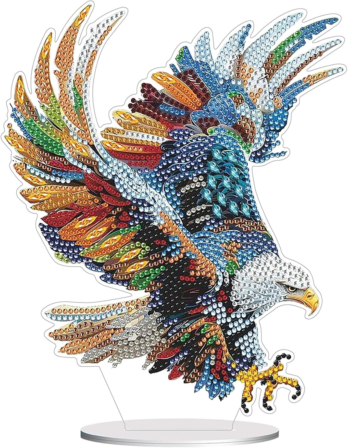 Diamond Painting Kits for Adults Beginners, 5D Full Drill Eagle Crystal Art Desktop Ornament, DIY Single Sided Home Office Desk Decor, Creative Craft Gift Set with Tools