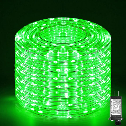 100FT 300 LED Rope Lights Outdoor, Plug in Christmas Rope Lights for Indoor with 8 Modes, Waterproof Connectable String Lights for Outside Patio, Deck, Garden, Pool, Stair, Camping Lighting - Green