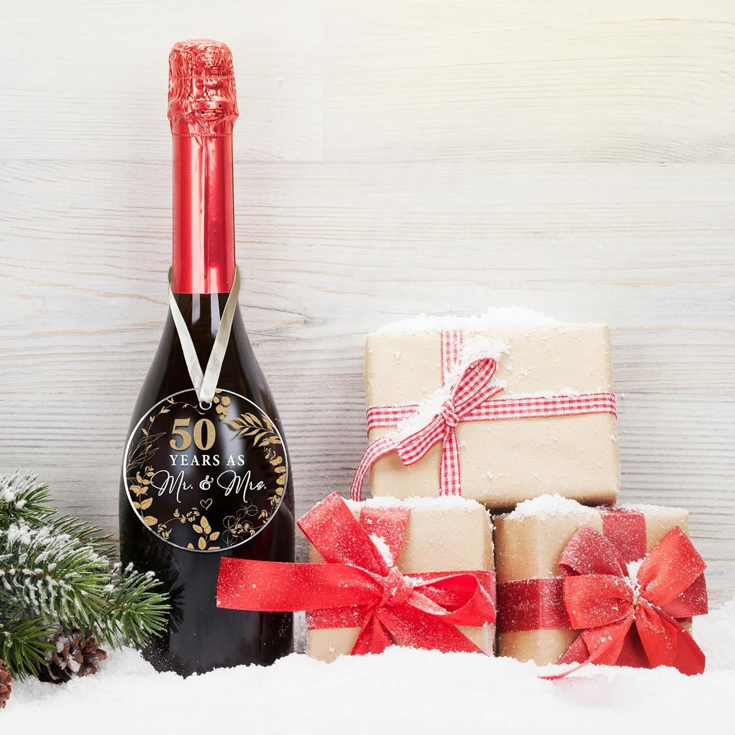 50th Anniversary Wedding Gifts - Mr and Mrs Gifts - 50th Wedding Anniversary Ornament for Couple, Her, Him, Wife, Husband, Parent - Acrylic Ornament