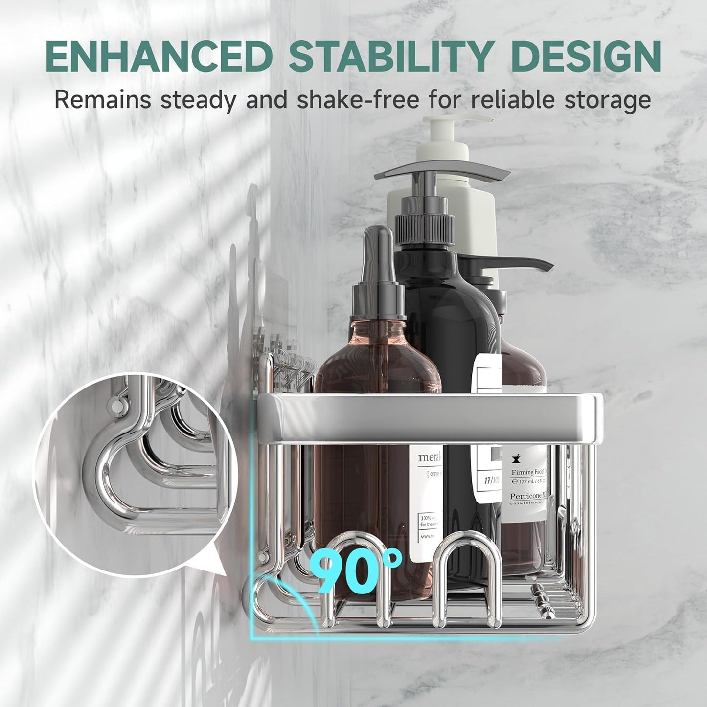 Veken Shower Caddy 6-Pack, Family Choice Award Winner, Large Wall Mounted Shower Rack, Bathroom Shelves Over Toilet, Organizer Storage Accessories with Soap Dish&Toothbrush Holder