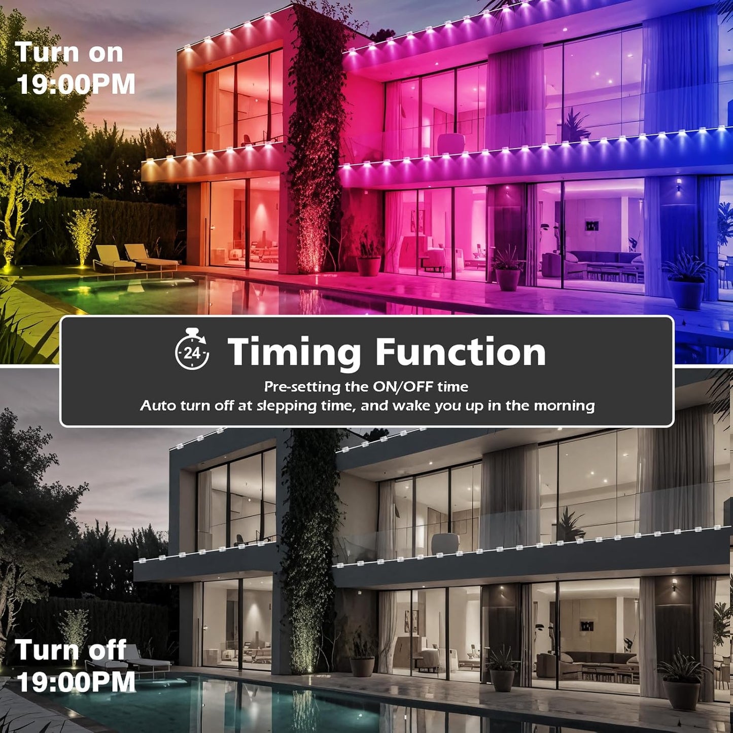 500FT Permanent Outdoor Lights Waterproof with Smart App Control Remote,DIY Scene Modes,Music Sync hronization,Eaves Lights for Garden Decor,Deck,Christmas