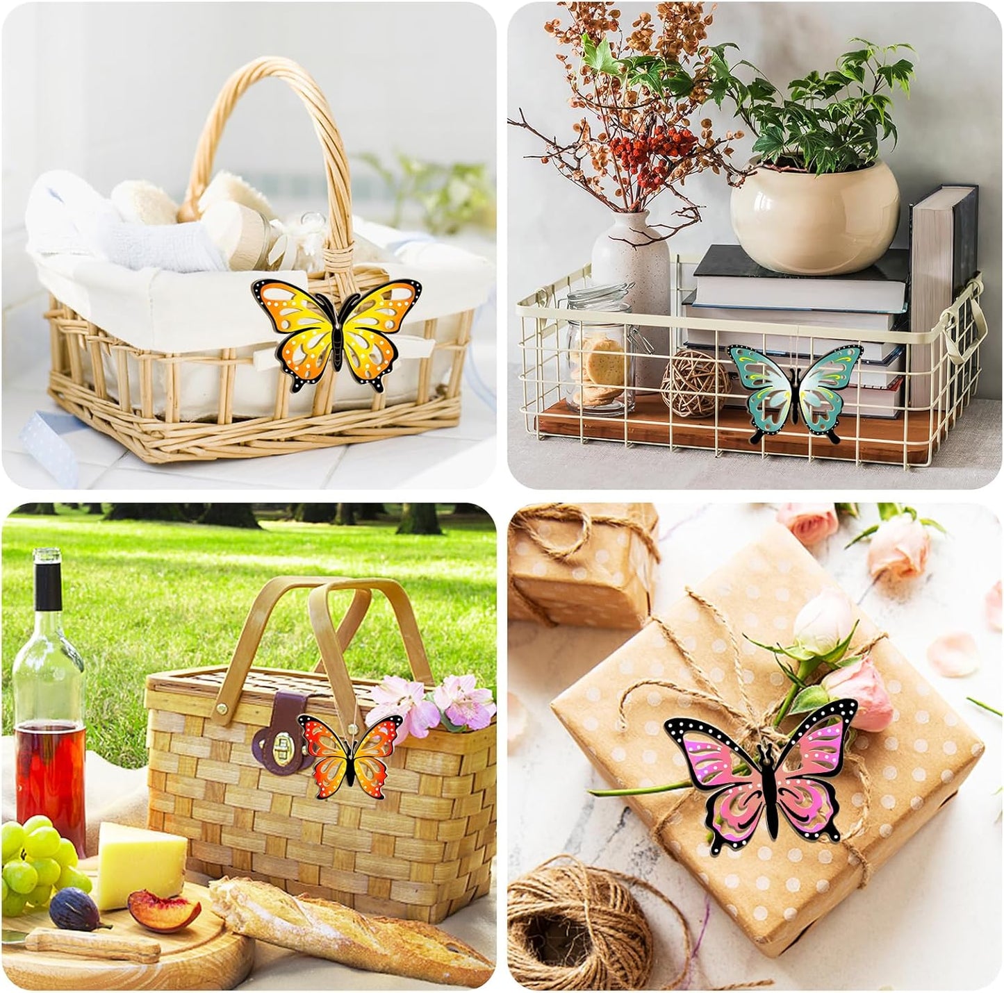 36PCS Wooden Hollow Butterfly Ornaments to Paint, 6 Styles DIY Blank Unfinished Wood Cutouts Ornament for Crafts Hanging Decorations Summer