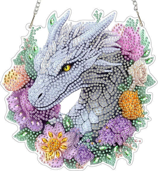 EOBROMD Diamond Hanging Art Kits for Adults, Dragon Diamond Art Painting Window Pendant Kits Suncatchers, DIY Special Shaped Rhinestone Adults, Home Wall Decor