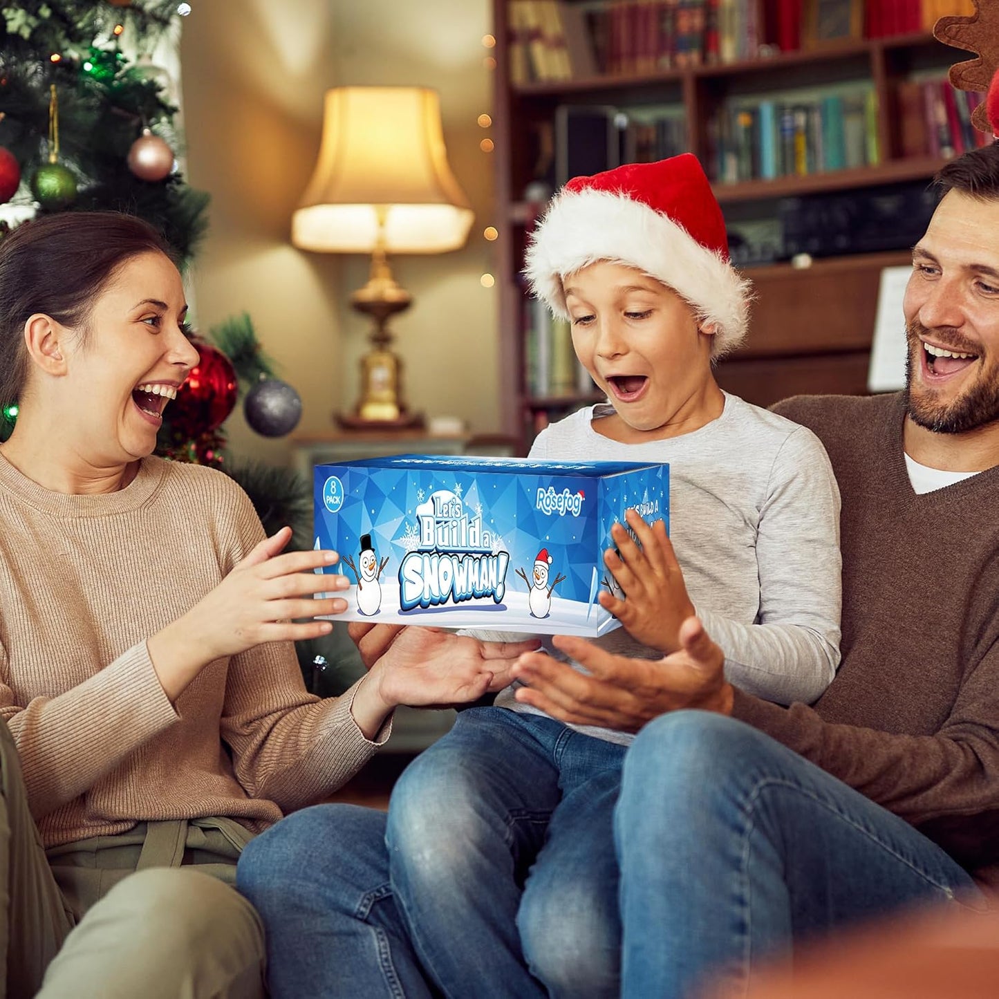 8 Pack Christmas Craft Supplies, DIY Snowman Kit, Build a Snowman Kit Indoor Decoration, Creative Kids Air Dry Clay Modeling Dough Crafts, Christmas Stocking Stuffer for Xmas Holiday Decorations