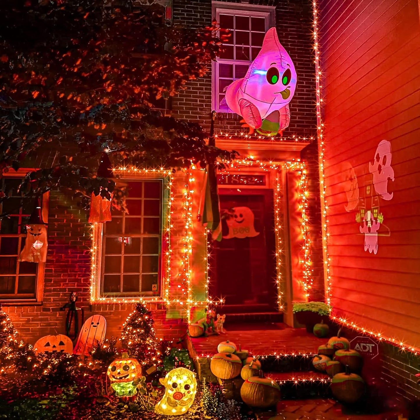 400 LED Orange String Lights, 132 FT Halloween Lights Clear Wire 8 Modes Orange Christmas Lights Outdoor, Plug in Waterproof Fairy String Lights for Tree Christmas Halloween Thanksgiving Decorations