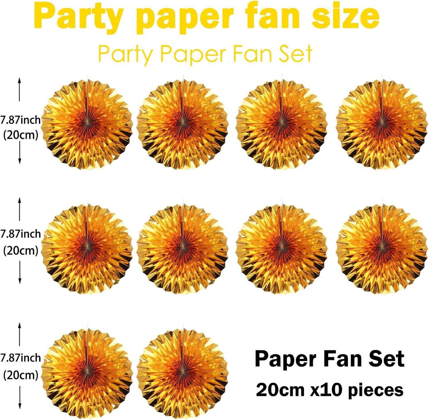 Golden Party Decorations,Engagement Party Decorations 8in,Gold Party Decor, Party Supply Decorations,Gold Wedding Decor,Anniversary Decorations 30 Color DIY Set （Golden）