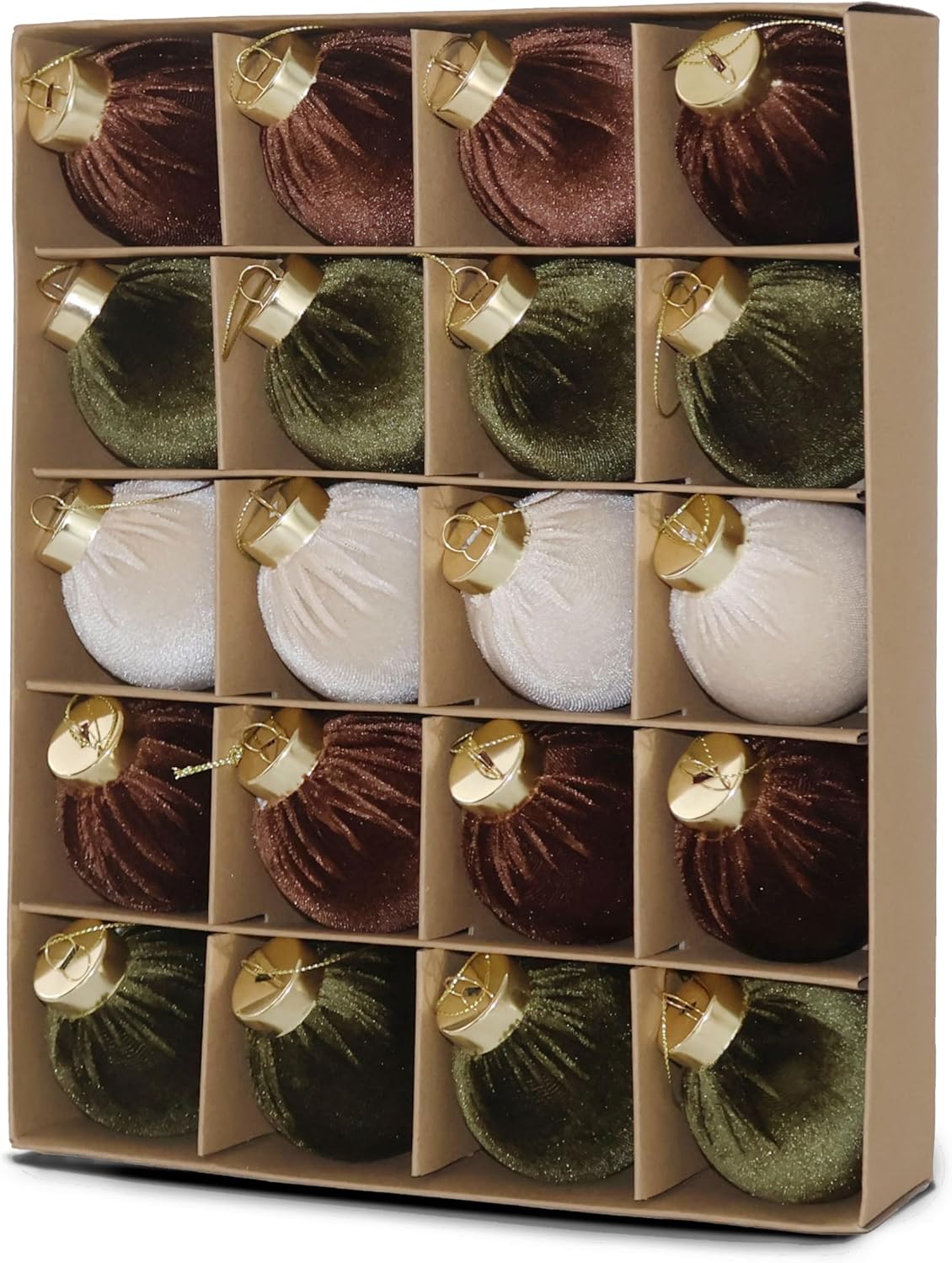 20PCS Velvet Ornaments for Christmas Tree, 2.36INCH Multicolor Flocked Christmas Ornaments Decorations Balls Set Decor