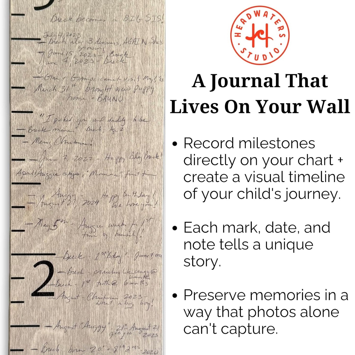 Wooden Growth Chart – Kids Height Chart, Wall Measurement for Kids, Height Chart for Wall, Growth Ruler for Children – “Love Grows Here” Gray (63" x 6.7")