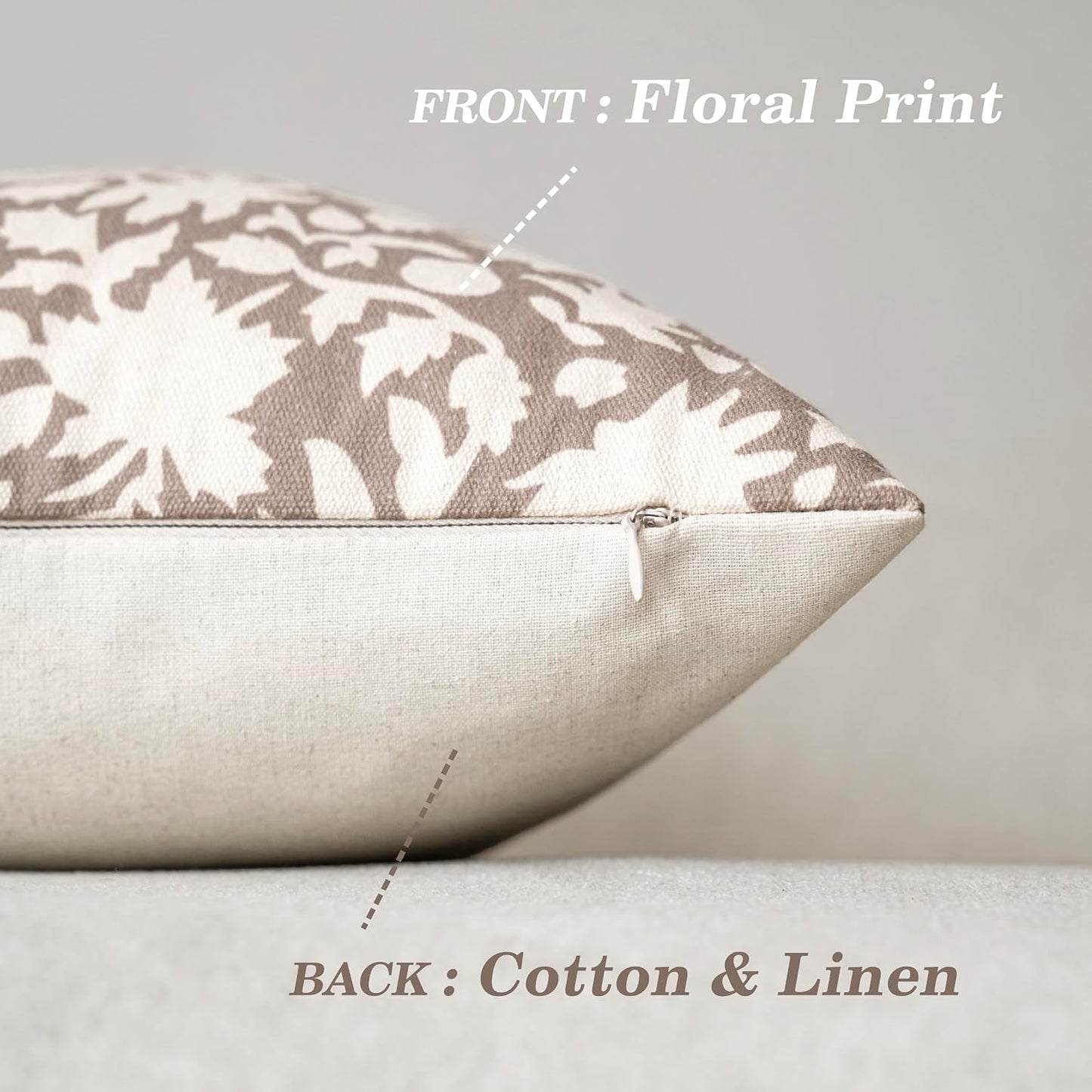 Foindtower Set of 2 Decorative Floral Long Body Lumbar Throw Pillow Covers Neutral Farmhouse Cushion Covers Boho Vintage Pillowcase For Couch Sofa Bedroom Living Room Home Decor Outdoor,14×36 Inch,Tan