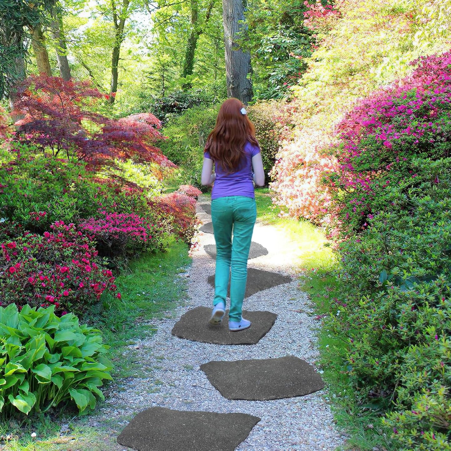 3 Pack Rubber Stepping Stones Outdoor Garden Rubber Pavers Pathway Walkway Paving Stones