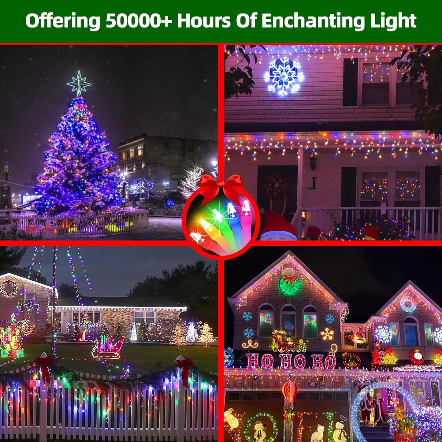 612 LED 60FT Icicle Christmas Lights - 136 Drops Waterproof 12 Modes Memory Timer, Outdoor Hanging Roof Lights for Eaves Gutter Xmas Tree Holiday Decorations Multicolor