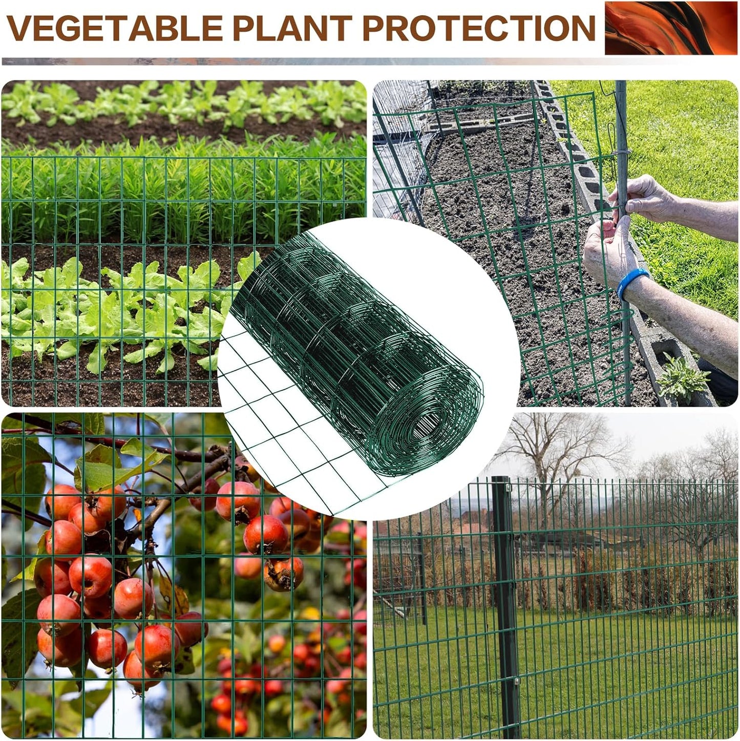 Tongmo 4 ft x 100 ft Green PVC Coated Welded Wire Fence, 16GA Garden Chicken Wire Fence Roll, Mesh Size 2" x 4" Hardware Cloth, Ideal for Yard Protection and Poultry Netting