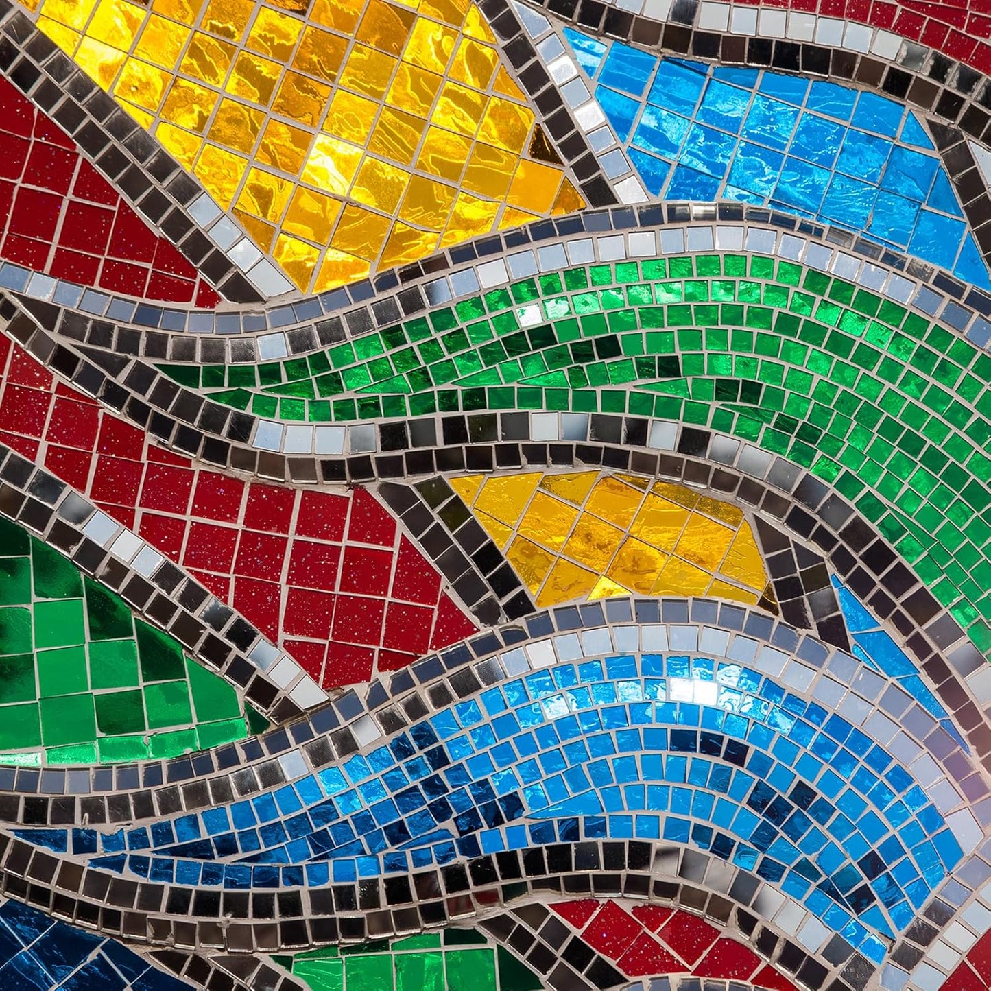 MECCANIXITY Self Adhesive Glass Mirror Mosaic Tiles 3200 Pcs 5 x 5 mm Disco Tiles for Craft Decoration Glass Mirror Disco Ball 2 Rolls (Purple/Green)