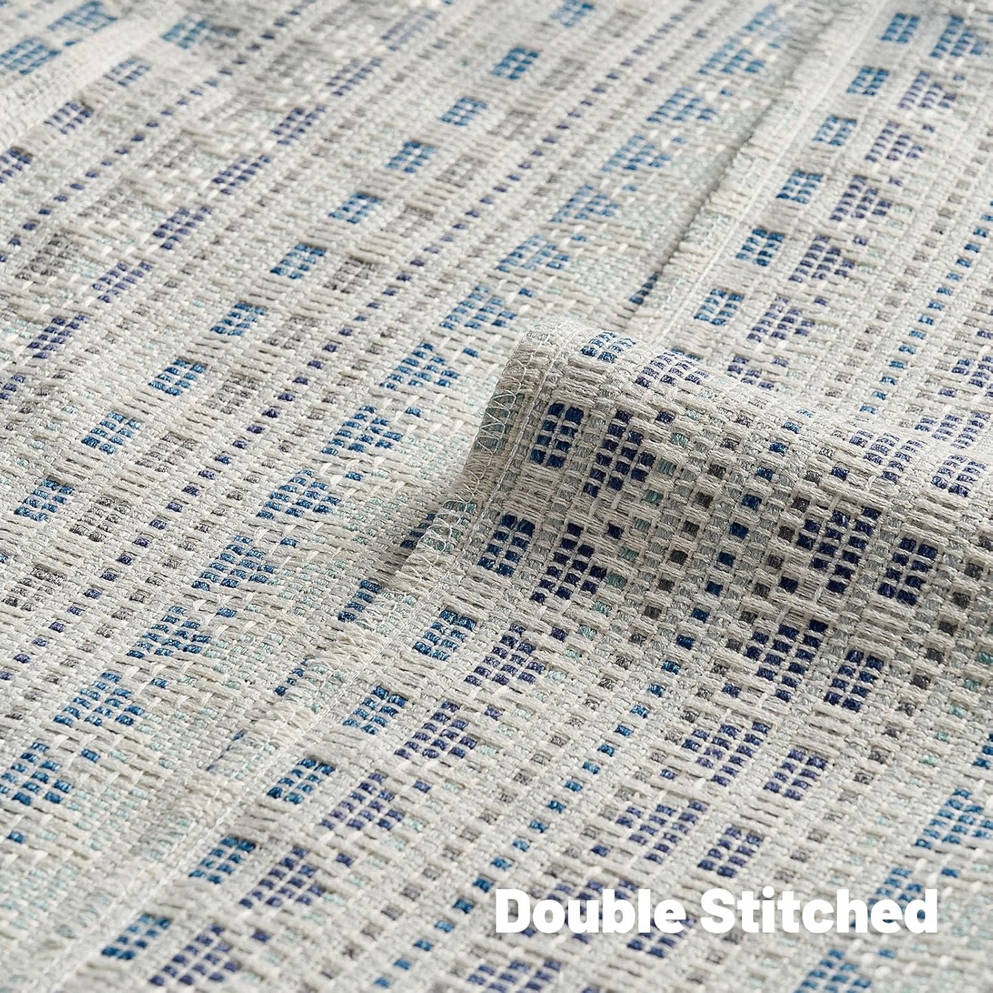 FUTEI Blue Grey Decorative Throw Pillow Covers 20x20 Inch Set of 2,Soft Cozy Chenille Jacquard Textured Cushion Case,Boho Home Decor for Couch Bed Living Room