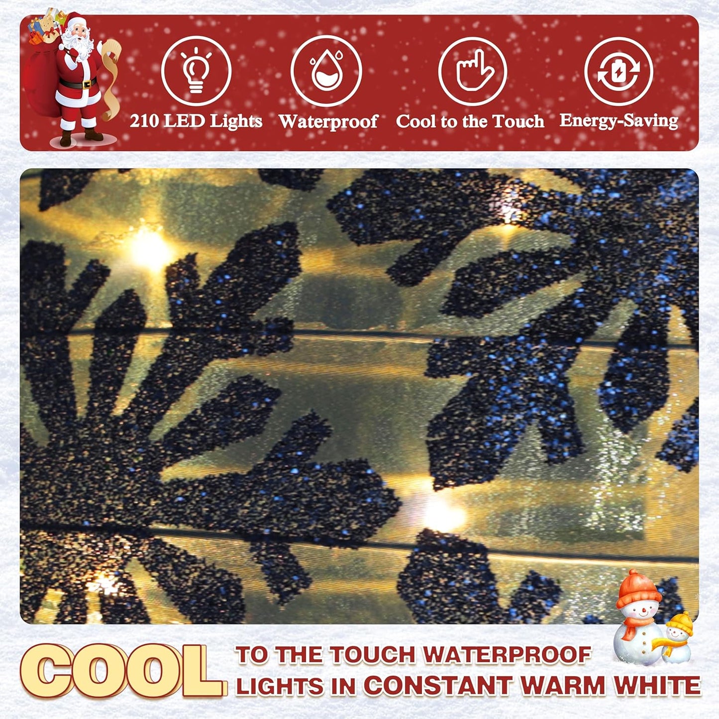 5FT Lighted Pop Up Stackable Ornaments for Christmas Decoration, 3D Pre-Lit Decor with 210 LED Lights with Easy Pop-Up Design, Freestanding Glittered Holiday Display for Outdoor, Indoor